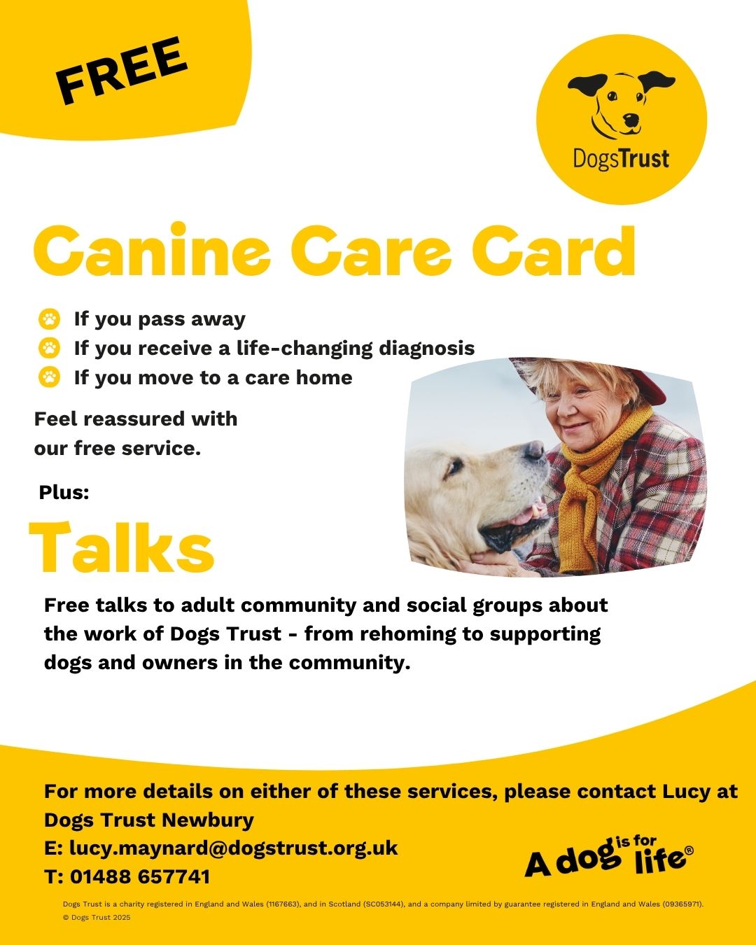 Dogs Trust Canine care card poster